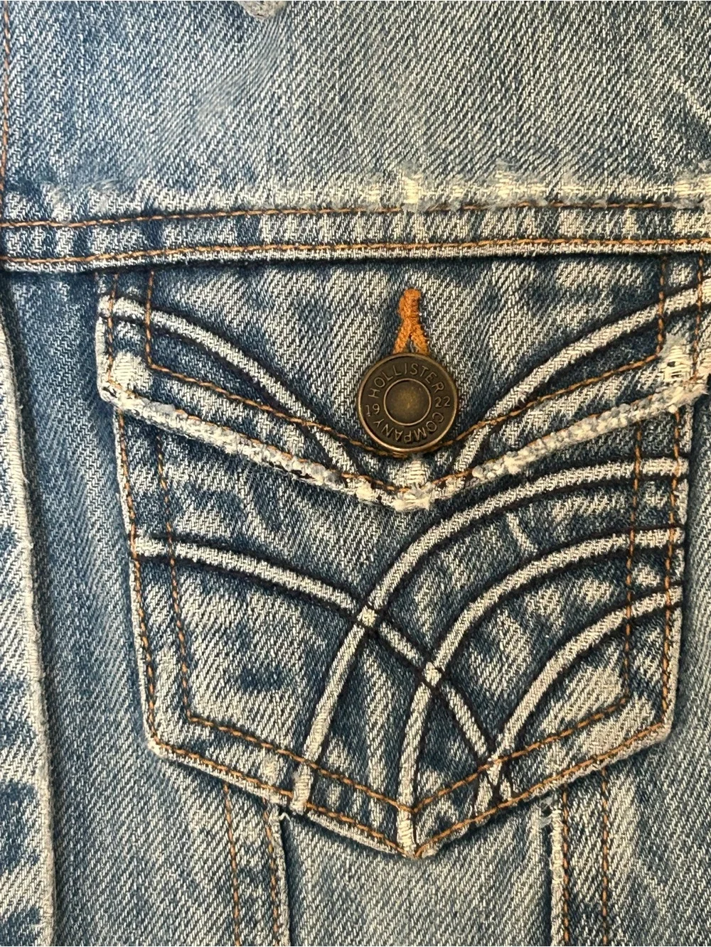 Vintage Y2K Cropped Hollister Denim Jacket Size Small